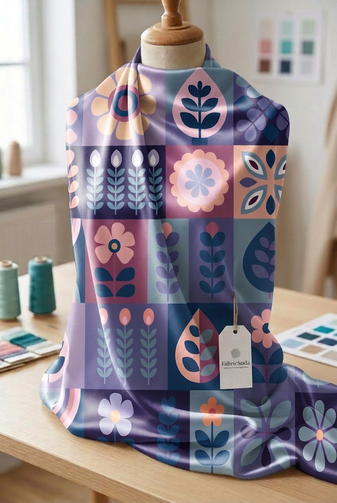FS067 Purple Playful Geometric Seamless Pattern