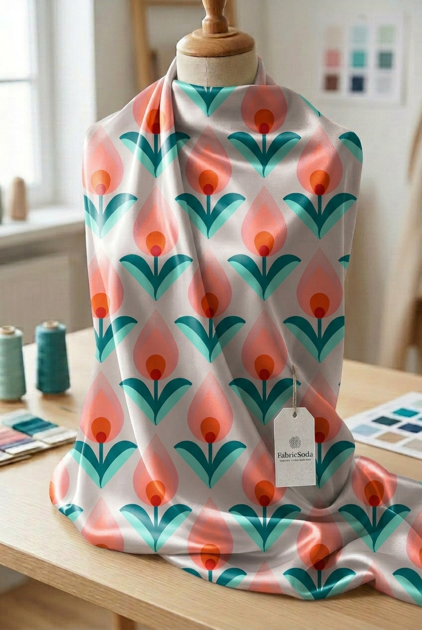 FS052 Peach Pink Floral Seamless Pattern