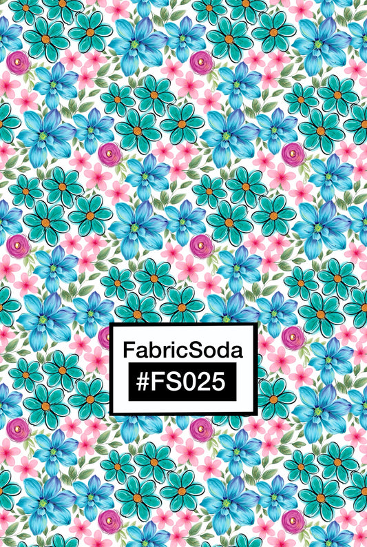 FS025 Watercolour Blue Floral Seamless Pattern