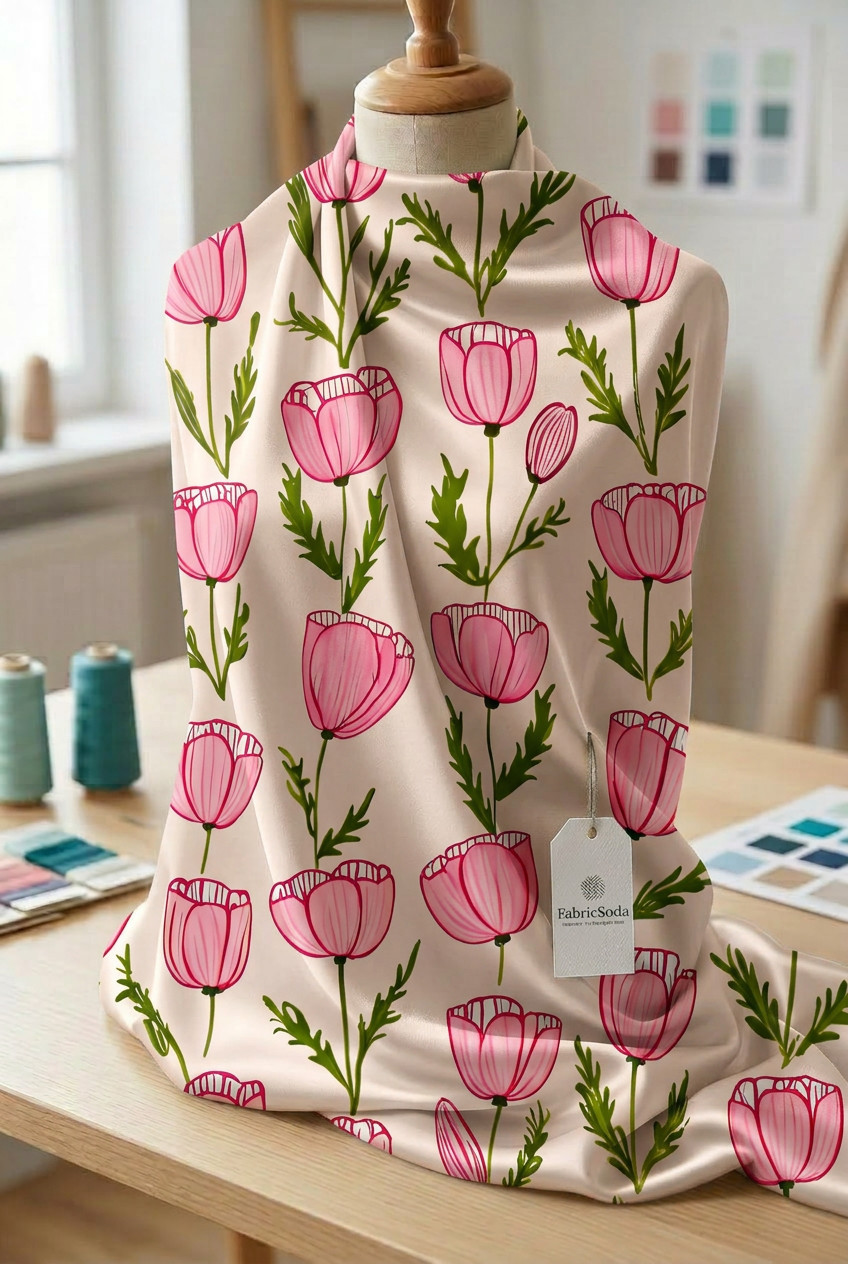 FS101 Pink Flower Seamless Pattern PNG