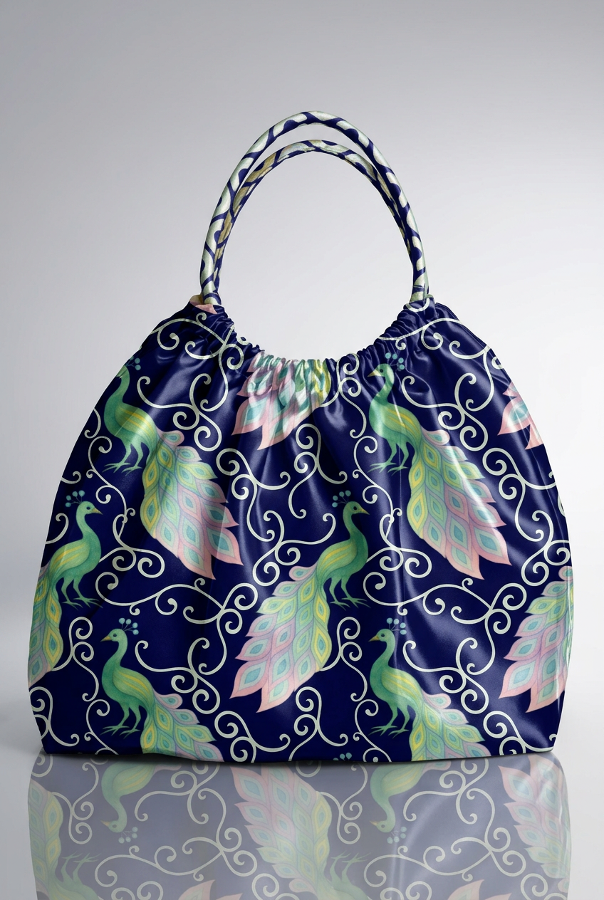 FS050 Navy Peacock Seamless Pattern