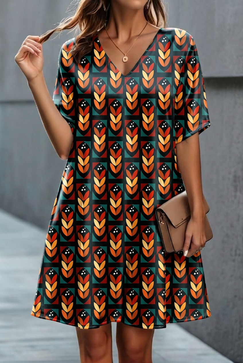 FS037 Brown Black Geometric Seamless Pattern