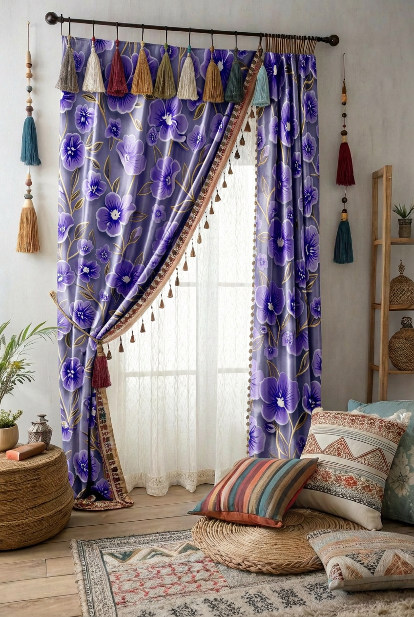 FS111 Fancy Purple Floral Seamless Pattern