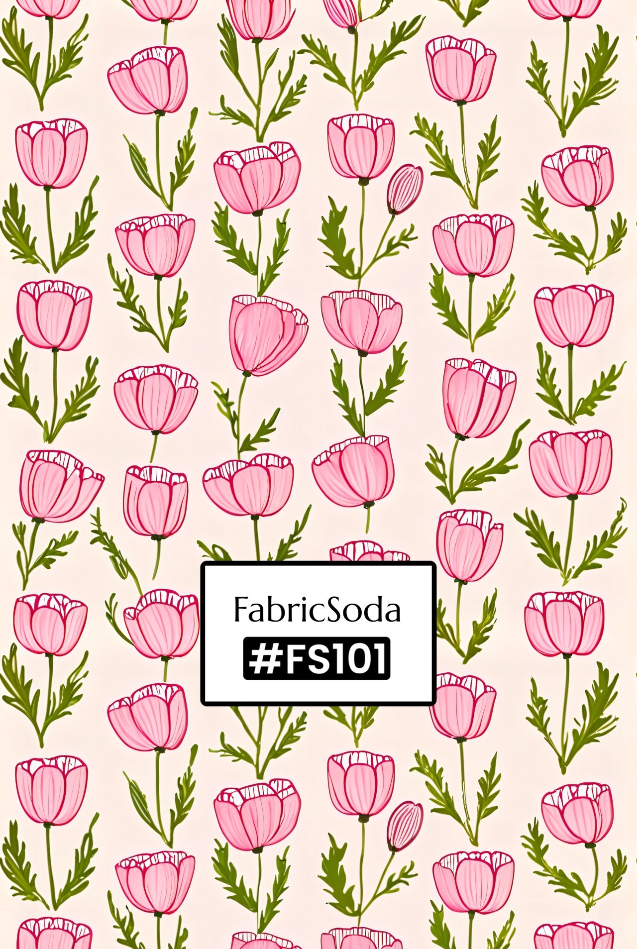 FS101 Pink Flower Seamless Pattern PNG