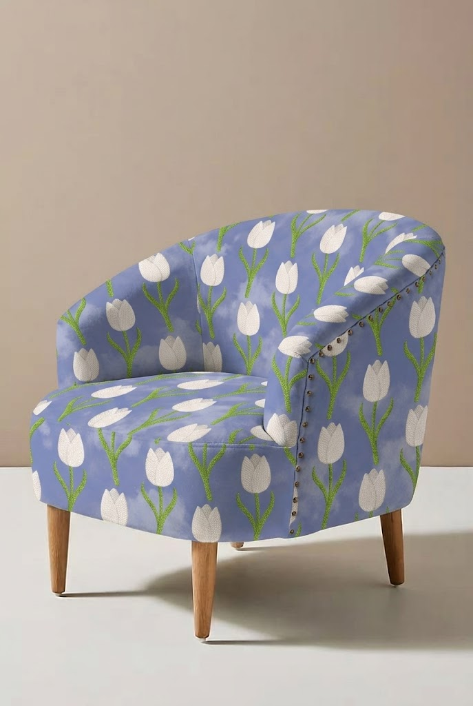FS064 Tulip in Purple Floral Seamless Pattern